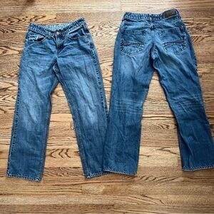 LEE Dungarees Denim Blue Jeans Boys 18 28x30 set of 2 Pack Adjustable Waist